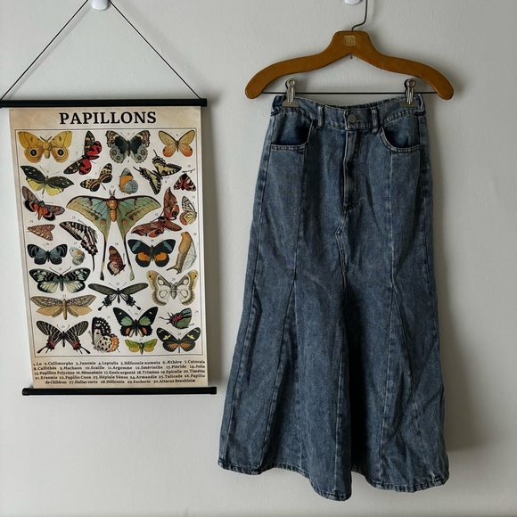 HYFVE Dresses & Skirts - HYFVE • nwot Denim Flare Maxi Skirt